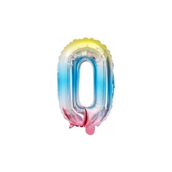 Parti Sürprizi 0 Rakam Gökkuşağı Folyo Balon ürün görseli