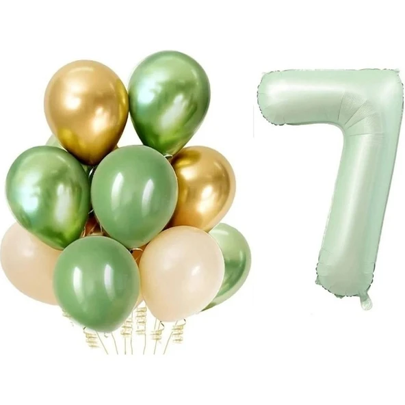 Parti Sürprizi Retro Su Yeşili 7 Yaş Latex Balon Set ürün görseli