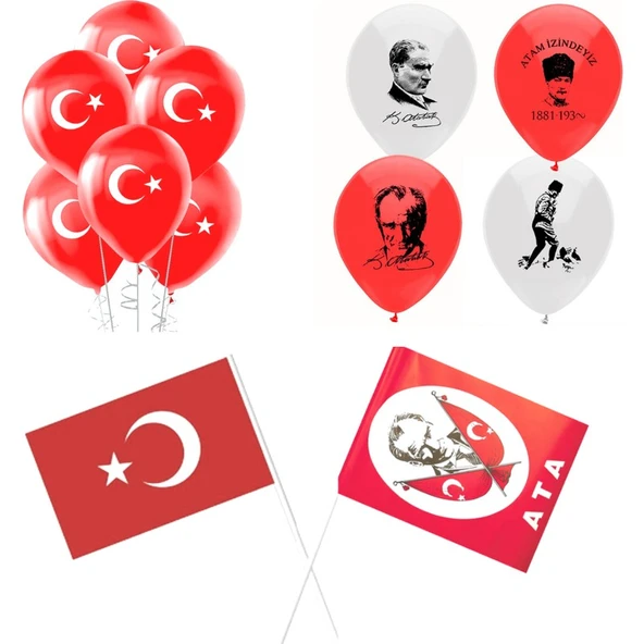 Parti Sürprizi Çıtalı Ay Yıldız Bayrak Set ürün görseli