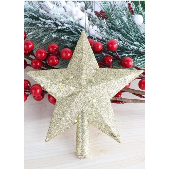 Parti Sürprizi Yılbaşı Çam Ağacı Altın Renk Yıldız Tepelik ürün görseli