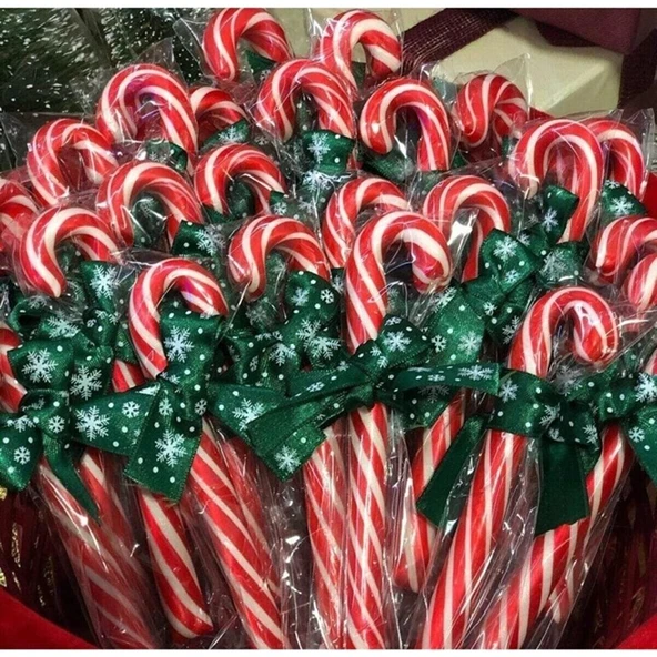 Parti Sürprizi Yılbaşı Hediyelik Baston Şeker 50 Adet ürün görseli