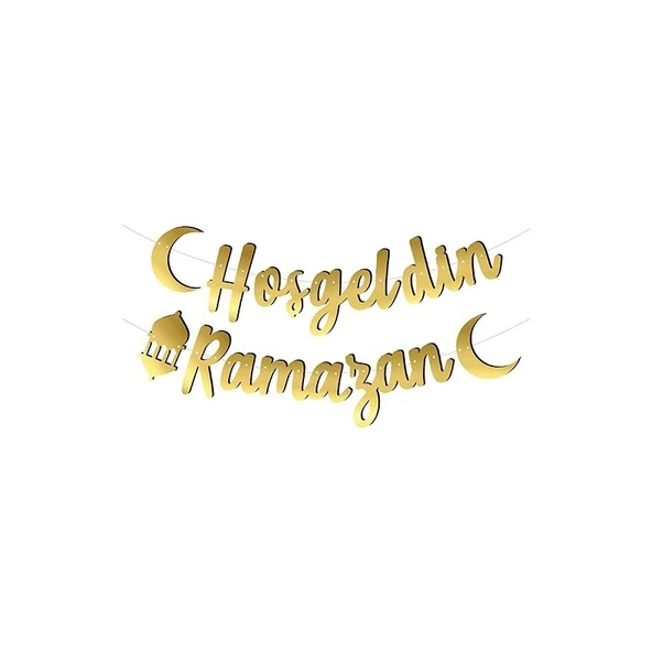 Parti Sürprizi Hoş Geldin Ramazan Gold Banner ürün görseli
