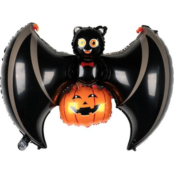 Parti Sürprizi Halloween Cadılar Bayramı Yarasa Şekilli Folyo Balon - 1