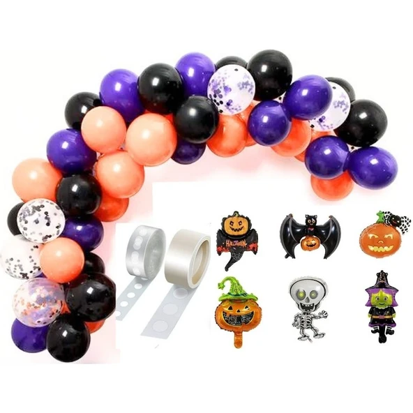 Parti Sürprizi Halloween Cadılar Bayramı Zincir Balon Set ürün görseli