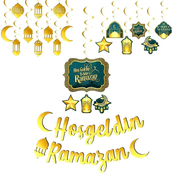 Parti Sürprizi '' Hoş Geldin Ya Şehri Ramazan '' Asma Süs Set ürün görseli