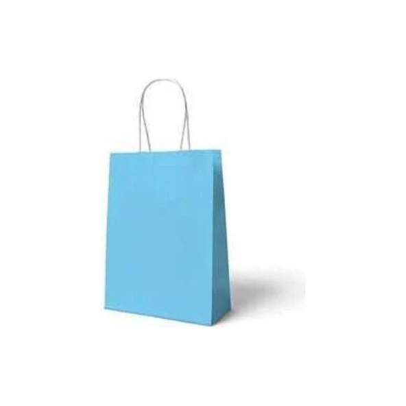 Parti Sürprizi Bebek Mavi Büküm Saplı 6 Adet Hediye Çantası 22 x 24 cm ürün görseli