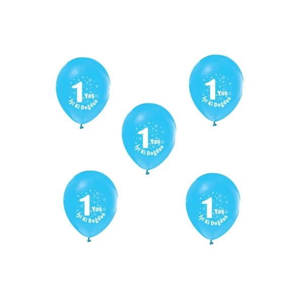 Parti Sürprizi 1 Yaş Erkek Latex Balon 10 Adet ürün görseli