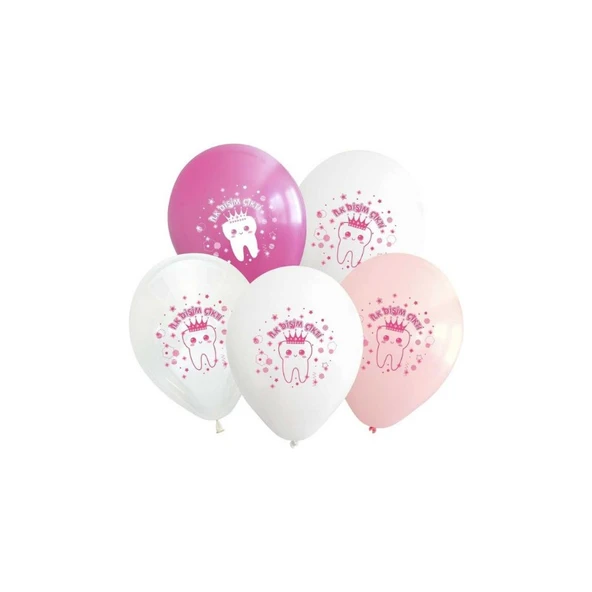 Parti Sürprizi Ilk Dişim Çıktı Pembe Latex Balon 10 Adet ürün görseli