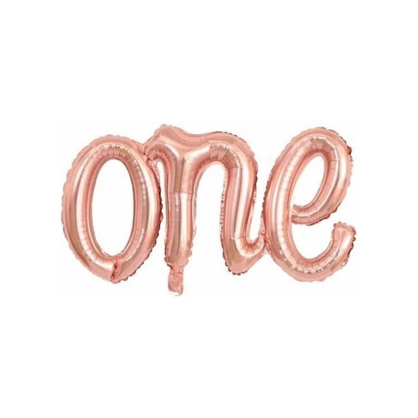 Parti Sürprizi Rose Gold One Yazı Folyo Balon ürün görseli