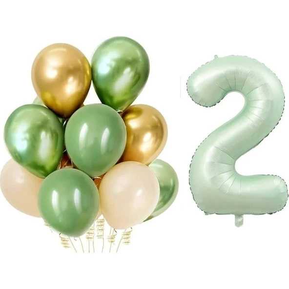 Parti Sürprizi Retro Su Yeşili 2 Yaş Latex Balon Set ürün görseli