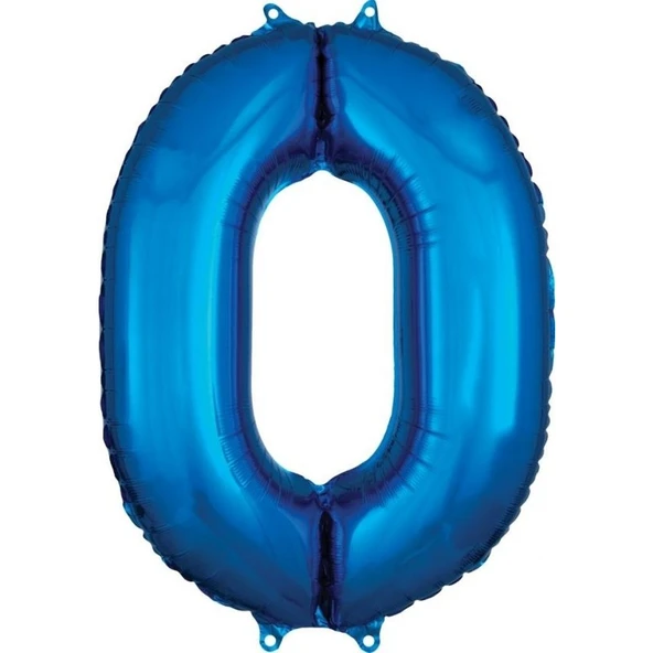 Parti Sürprizi Mavi Renk 0 Rakam Folyo Balon 100 cm ürün görseli