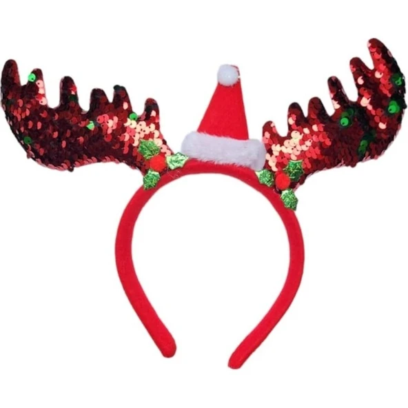 Parti Sürprizi Yılbaşı Partisi Pullu Geyik Taç 1 Adet ürün görseli
