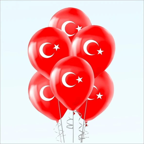 Parti Sürprizi Ay Yıldız Baskılı Latex Balon 10 Adet ürün görseli