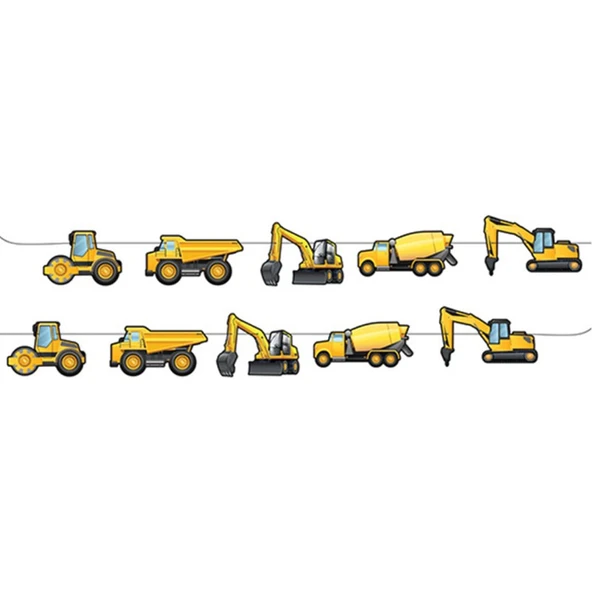 Parti Sürprizi Inşaat Teması Iş Makineleri Özel Kesim Banner ürün görseli