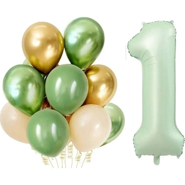 Parti Sürprizi Retro Su Yeşili 1 Yaş Latex Balon Set ürün görseli