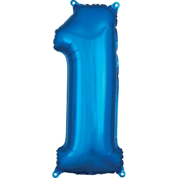 Parti Sürprizi Mavi Renk 1 Rakam Folyo Balon 100 cm ürün görseli