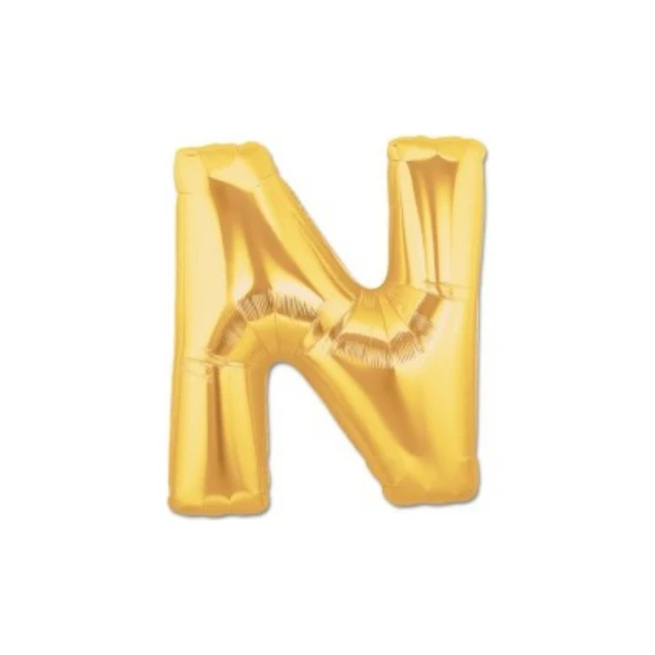 Parti Sürprizi N Harfi Altın Renk Folyo Balon 100 cm ürün görseli