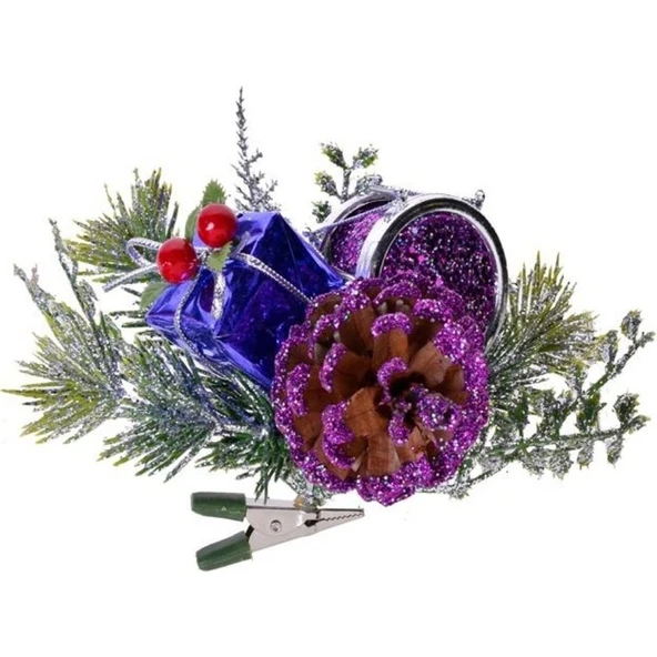 Parti Sürprizi Yılbaşı Partisi 18 cm Hediyelik Mor Davul Çiçek Süs ürün görseli
