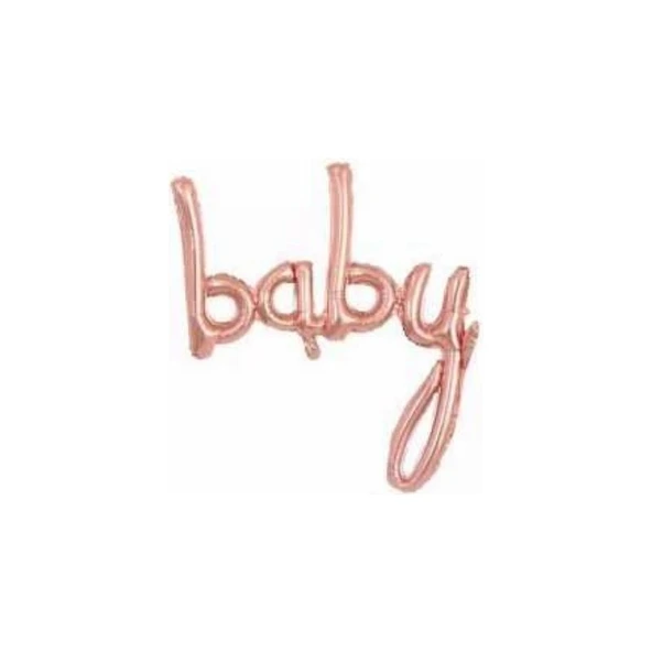 Parti Sürprizi Baby Rose Gold Yazı Folyo Balon ürün görseli