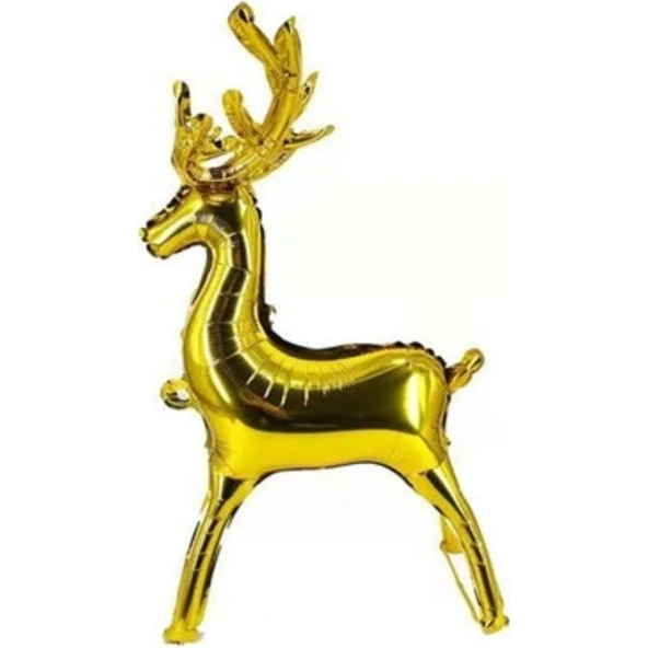 Parti Sürprizi Geyik Şekilli Folyo Balon Gold Renk ürün görseli