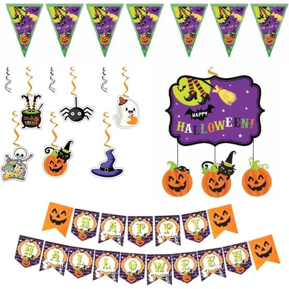 Parti Sürprizi Halloween Cadılar Bayramı Asma Süs Set ürün görseli