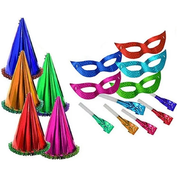 Parti Sürprizi Yılbaşı Partisi Hologramlı Kotyon Set 6 Adet ürün görseli