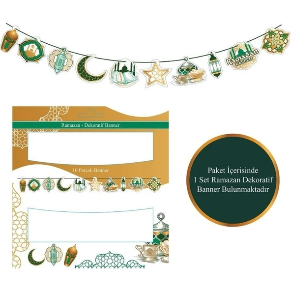 Parti Sürprizi Ramazan Ayı Dekoratif Banner Süs 10 Adet ürün görseli