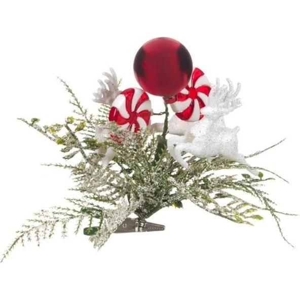 Parti Sürprizi Yılbaşı Partisi Dekoratif 14 cm Geyikli Çiçek Süs ürün görseli