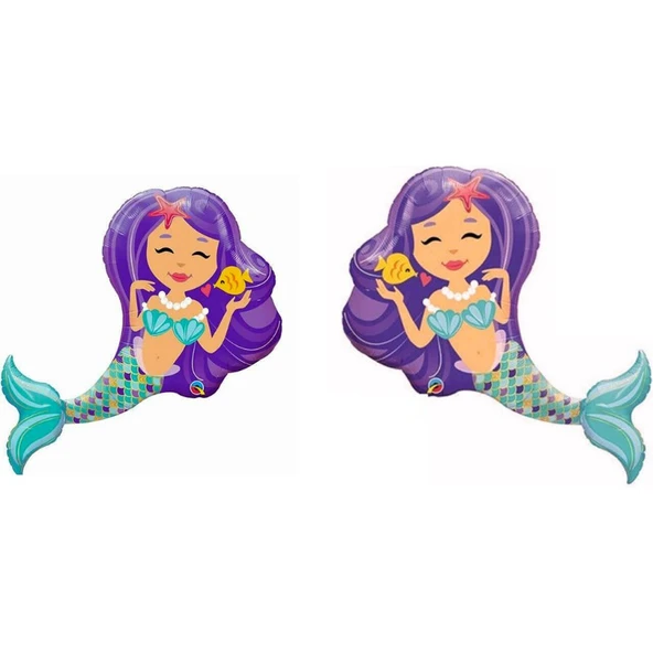 Parti Sürprizi Deniz Kızı 2 Li Mini Sahap Folyo Balon ürün görseli