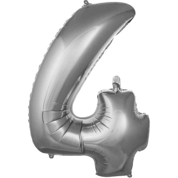 Parti Sürprizi Gümüş 4 Rakam Folyo Balon 36 cm 1 Adet ürün görseli
