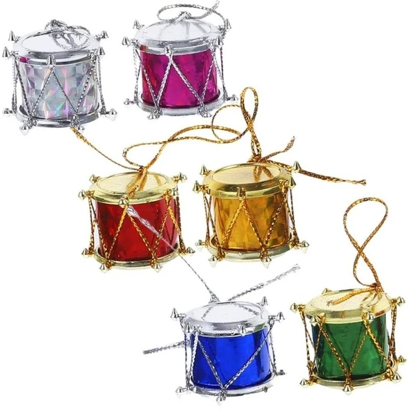 Parti Sürprizi Yılbaşı Partisi 3 cm Karışık Renk Davul 6 Adet ürün görseli