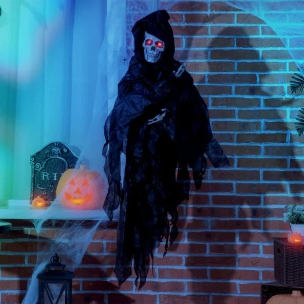 Parti Sürprizi Halloween Cadılar Bayramı Sesli Işıklı Iskelet Dekor Süs - 2