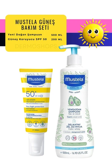 Mustela Günlük Yaz Bakım Seti Orijinal Boy | Şampuan & Güneş Koruyucu - 1