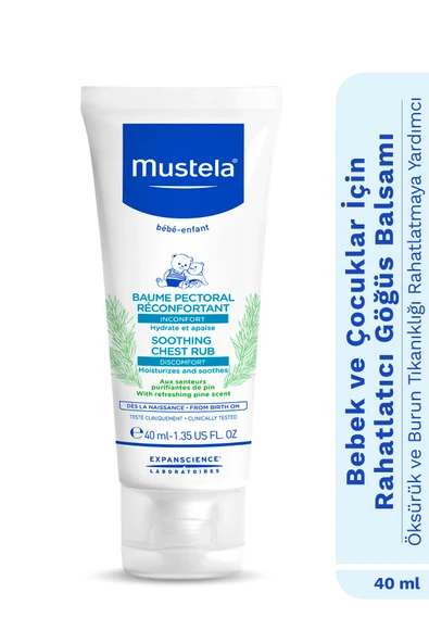 Mustela Rahatlatıcı Göğüs Balsamı Burun Tıkanıklığı Bebek Çocuk 40 ml ürün görseli 1