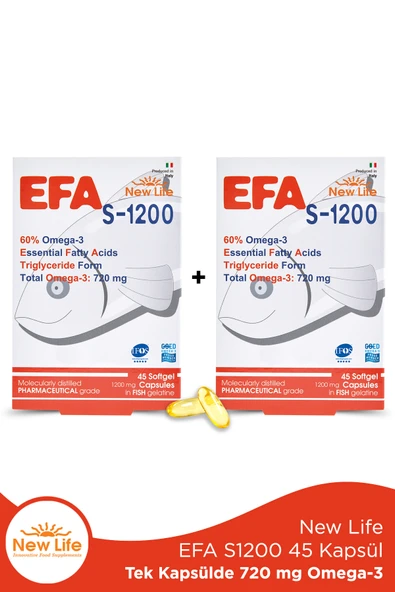 New Life Efa S 1200 Mg 45 Kapsul 2 Adet ürün görseli 1