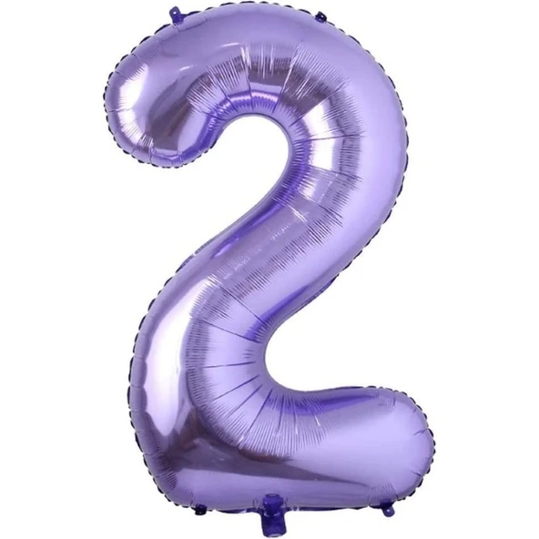 Parti Sürprizi Mor Renk 2 Rakam Folyo Balon 100 cm ürün görseli