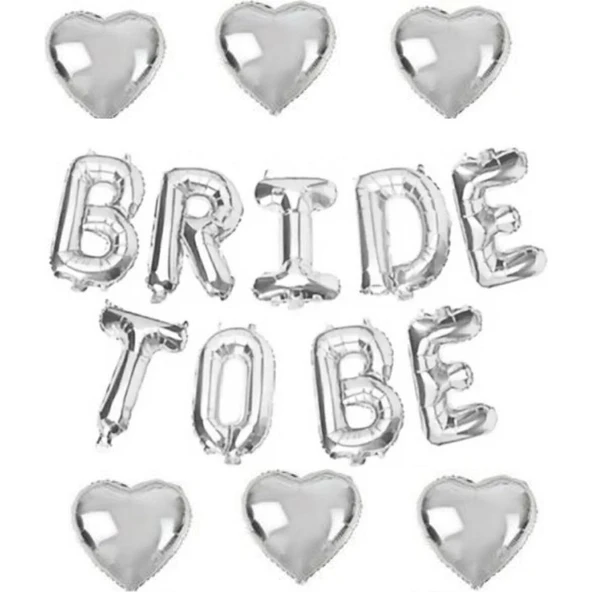 Parti Sürprizi Gümüş Bride To Be Kalp Set ürün görseli