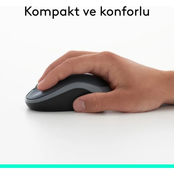 M185 USB Alıcılı Kompakt Kablosuz Mouse - Gri - 5