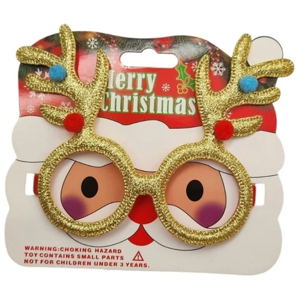 Parti Sürprizi Yılbaşı Partisi Puanlı Geyik Gold Gözlük 1 Adet ürün görseli