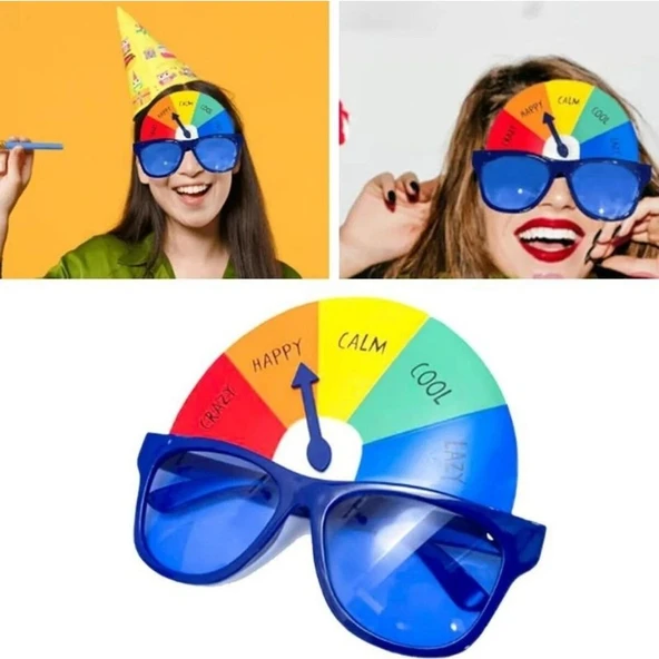 Parti Sürprizi Çarkıfelek Ruh Halim Eğlenceli Gözlük 1 Adet - Resim 2