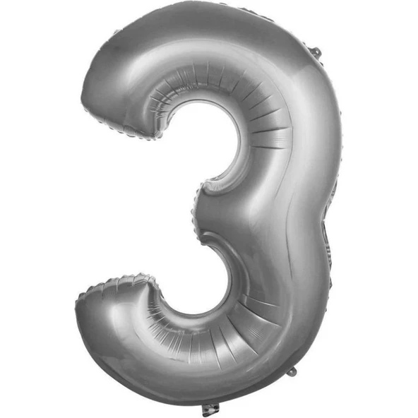 Parti Sürprizi Gümüş 3 Rakam Folyo Balon 36 cm 1 Adet ürün görseli