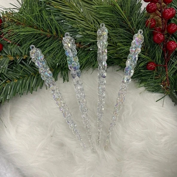 Parti Sürprizi Yılbaşı Partisi Buz Şekilli Çam Ağacı Dekor Süs 4 Adet ürün görseli