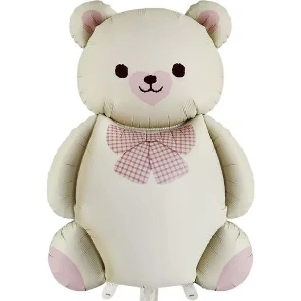 Parti Sürprizi Retro Krem Sevimli Ayı Balon Büyük Teddy Bear Folyo Balon ürün görseli
