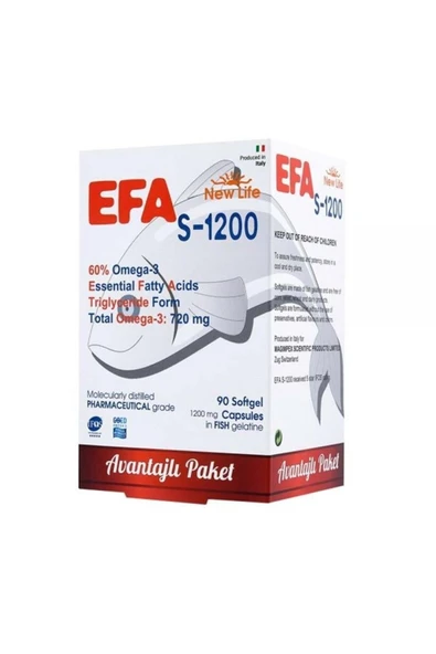 New Life Efa S-1200 Balık Yağı 90 Kapsül 7640128141105 ürün görseli 1