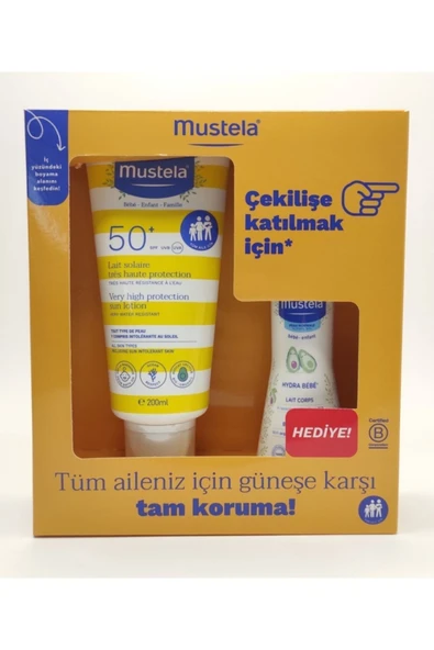 Mustela Spf50+ Güneş Losyonu 200 ml 100 ml Hydra Bebe