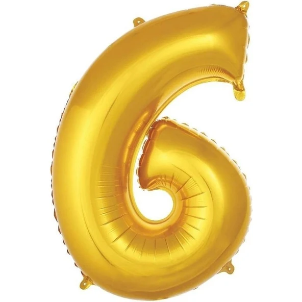 Parti Sürprizi Gold 6 Rakam Folyo Balon 36 cm 1ADET ürün görseli