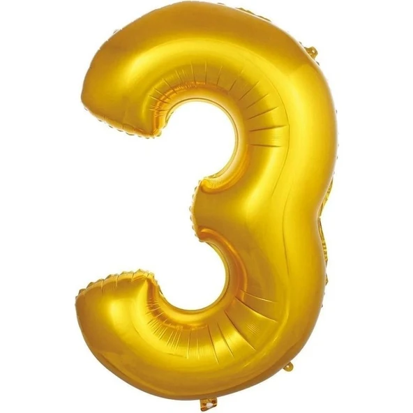 Parti Sürprizi Gold 3 Rakam Folyo Balon 36 cm 1ADET ürün görseli
