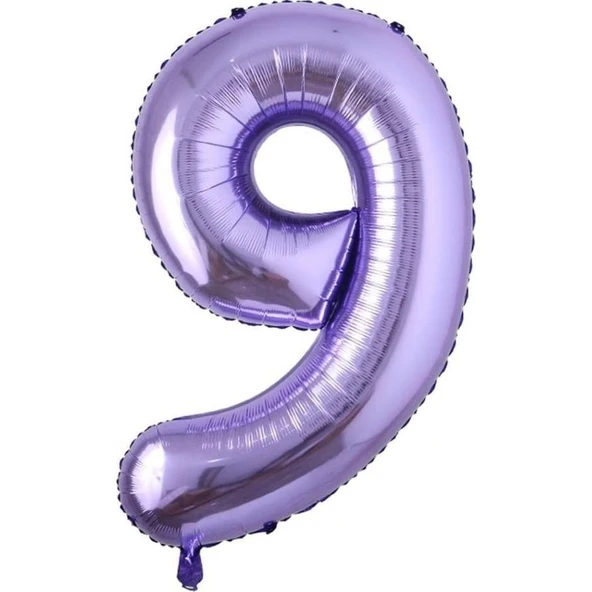 Parti Sürprizi Mor Renk 9 Rakam Folyo Balon 100 cm ürün görseli