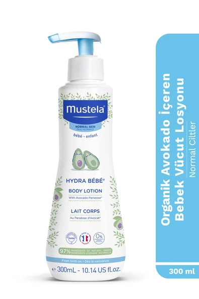 Mustela Hydra Bebe Organik Avokado İçeren Nemlendirici Bebek Çocuk Vücut Losyonu 300 ml