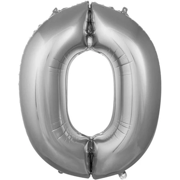 Parti Sürprizi Gümüş 0 Rakam Folyo Balon 36 cm 1 Adet ürün görseli